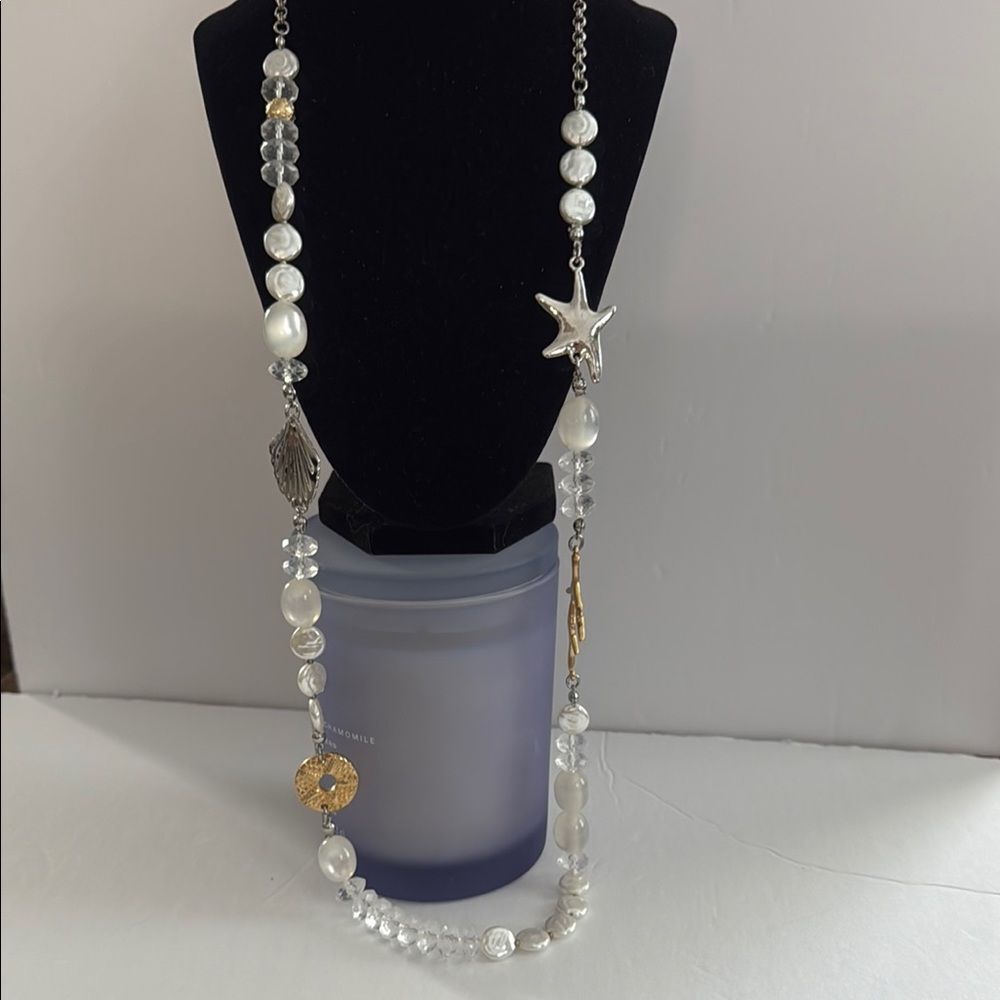 NWT Chico’s Elegant Silver and Gold Beaded Necklace